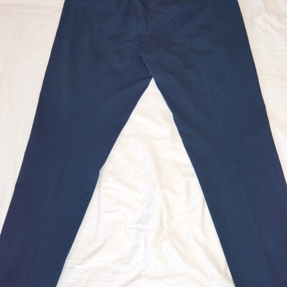 J. Crew Three Looms Navy Blue Slim Fit Seersucker Suit